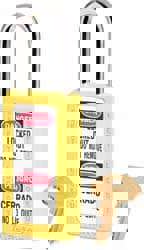 Lockout Padlock: Keyed Alike, Thermoplastic, Steel Shackle, Yellow